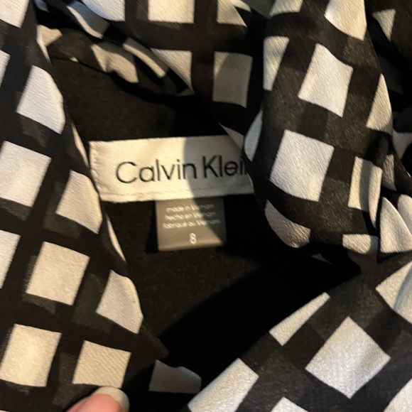 Calvin Klein Long Sleeve Mock Tie Neck Mini Dress Size 8 - Picture 7 of 9